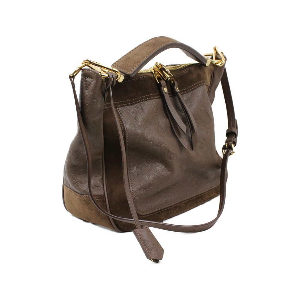Louis Vuitton Brown Monogram Bag Empreinte Leather Shoulder Handbag Audacieuse